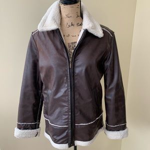 Esprit faux leather brown jacket